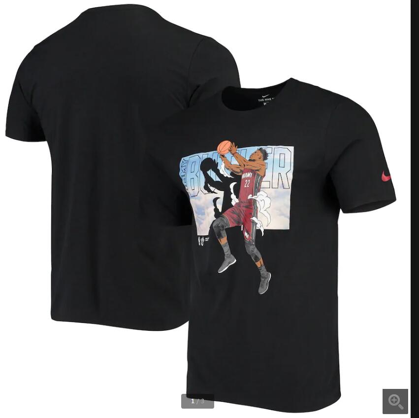 2020 NBA Men Jimmy Butler Miami Heat Nike Elevation TShirt  Black